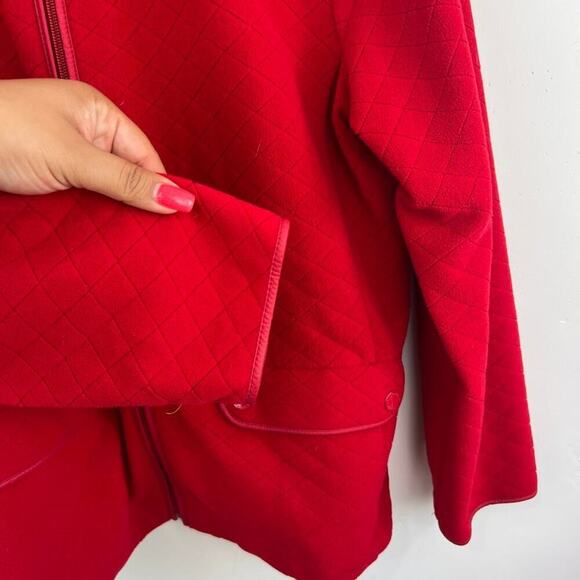 Talbots red textured zip  up jacket womens size XLp - Picture 4 of 8